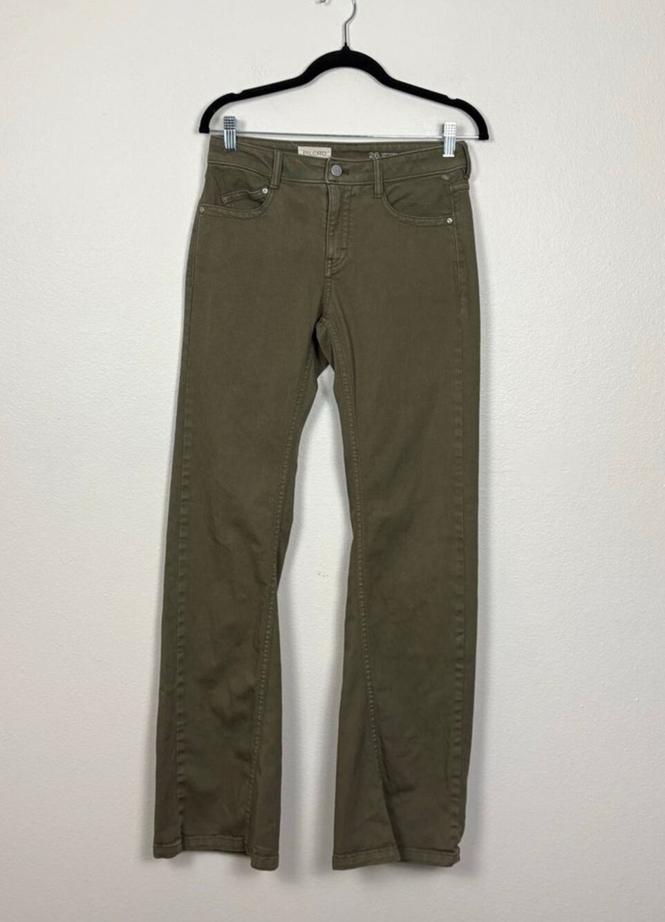 Anthropologie Pilcro Olive Green Straight Leg Classic Jeans 26